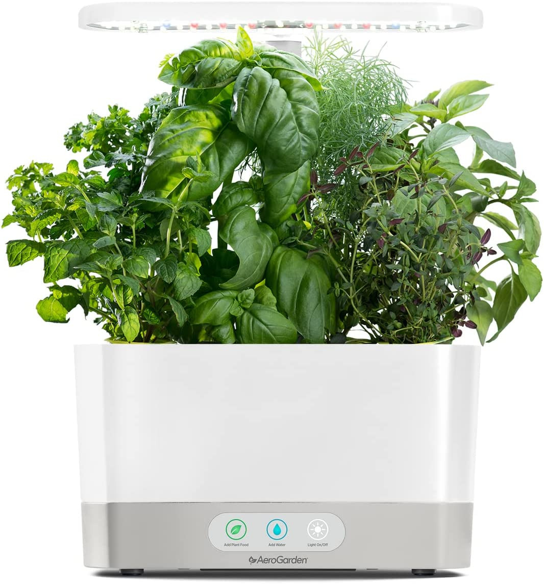 Harvest with Gourmet Herb Seed Pod Kit - Hydroponic Indoor Garden, White
