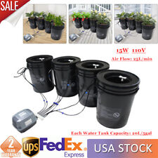 4 Bucket 5 Gal DWC Hydroponics Grow System with Top Drip Irrigation Growing Kit picture