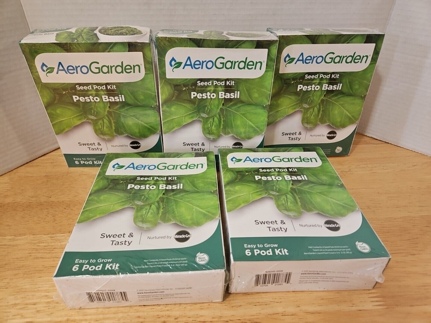Lot 5 AeroGarden Pesto Basil EASY GROW(6 Pod Per Kit/Total 30) Non-GMO Sweet