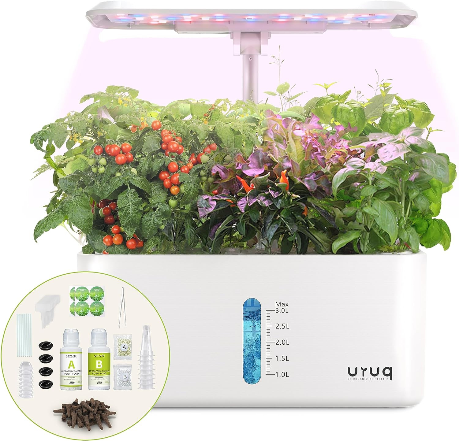 Hydroponics Growing System Indoor Garden: 8 Pods Herb Garden Kit Indoor with LED