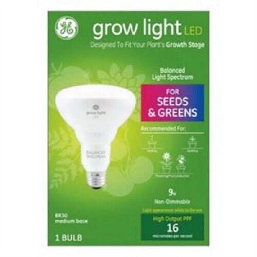 GE BR30 Full Spectrum LED Grow Light Bulb for Indoor Plants 9-Watt Lighting