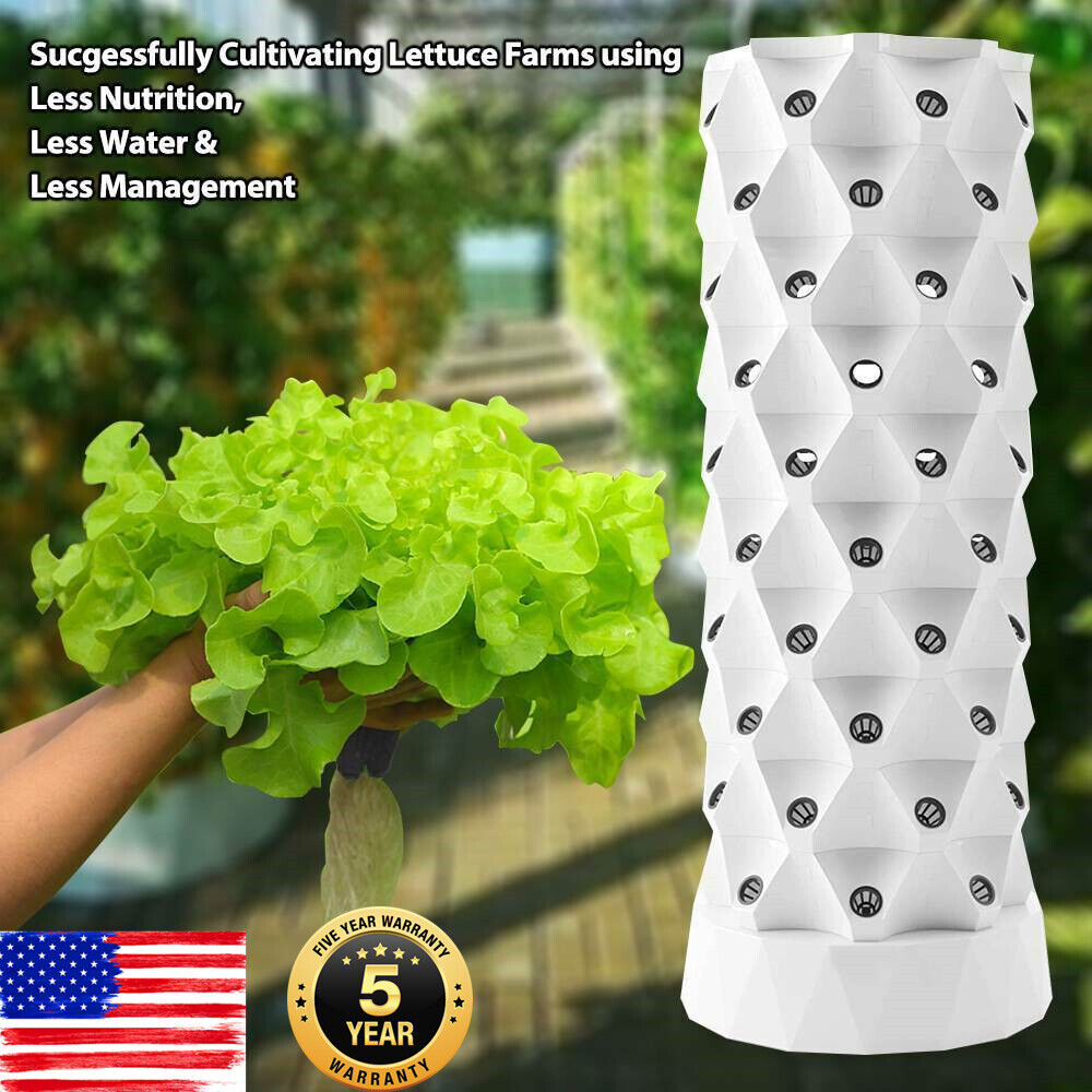 80 Pots Hydroponics Tower Set Hydroponic Growing System Indoor Outdoor Grow Kit