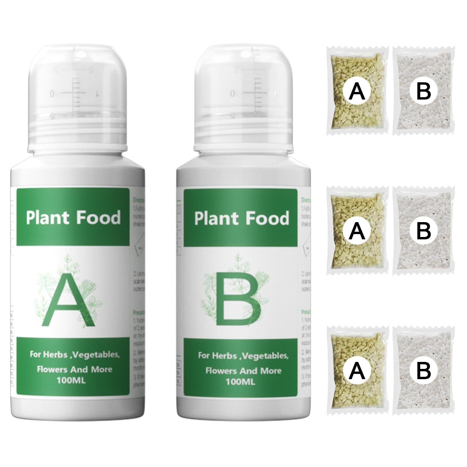 Hydroponics Nutrients (800ml in Total), Plant Food A & B Hydroponics Supplies...