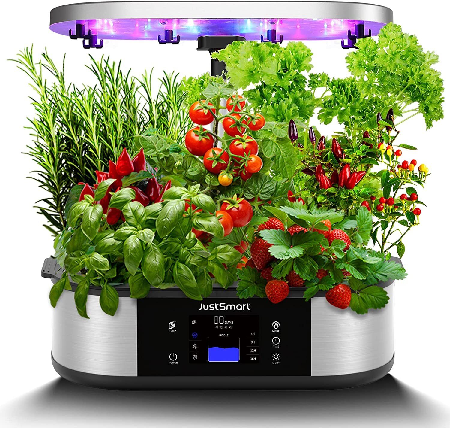 Upgraded 2 in 1 Hydroponics Growing System 12 Pods Indoor Herb Garden Kit w/LED