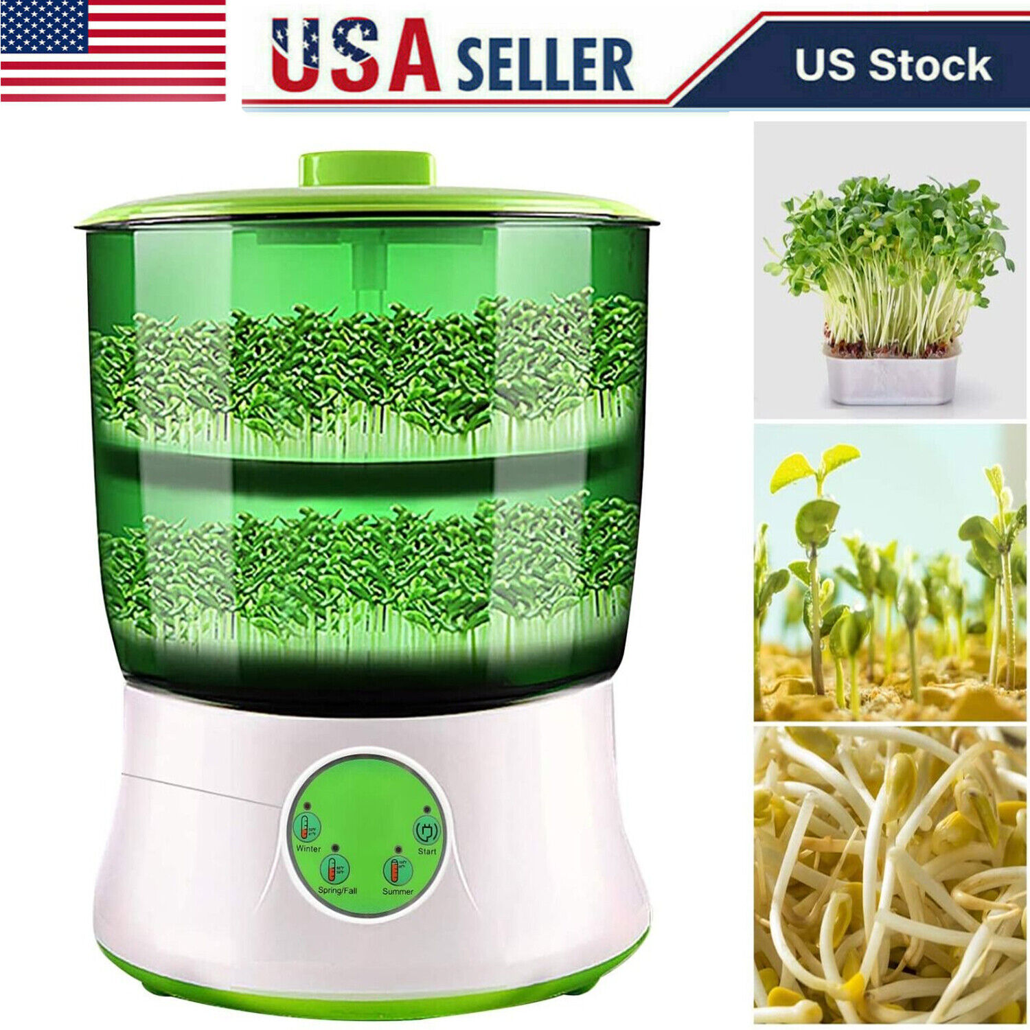Household Automatic Bean Sprouts Machine 2 Layer Bean Seed Sprouter Machine Good