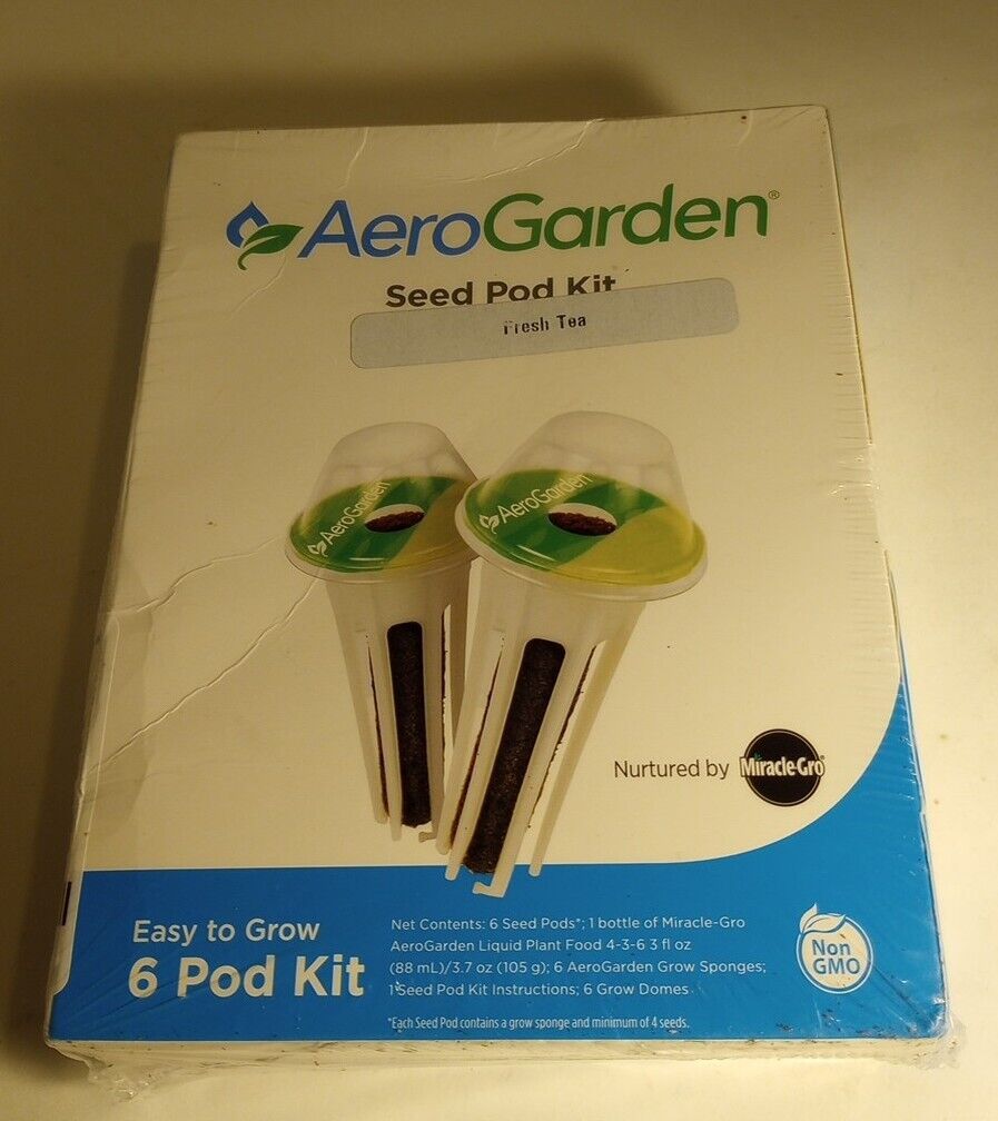 AeroGarden Seed Pod Kit Fresh Tea Easy To Grow 6 Pod Kit Good Till 03/31/2024