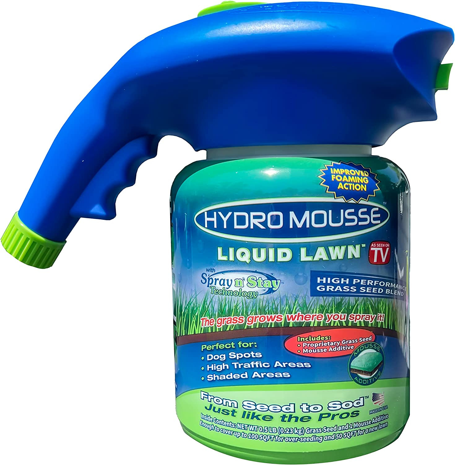 Hydro Mousse Liquid Lawn System - Grow Grass Where You Spray It - Made in USA✅