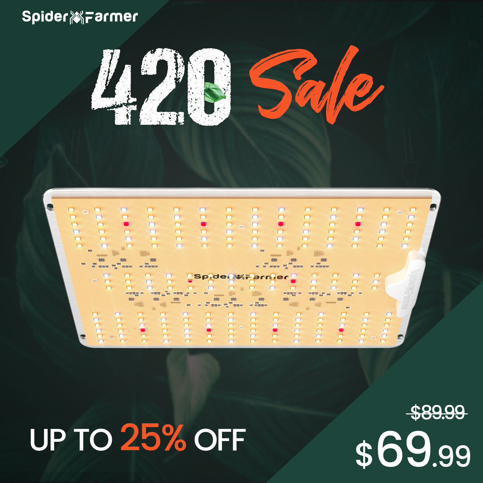 Spider Farmer SF1000D LED Grow Light Full Spectrum Samsung For Indoor Veg Bloom