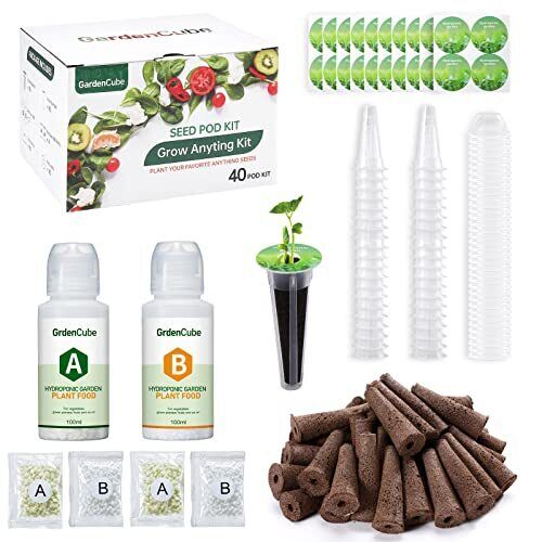 GardenCube 166pcs Hydroponic Pods Kit Grow Anything Kit with 40 Grow Sponges ...