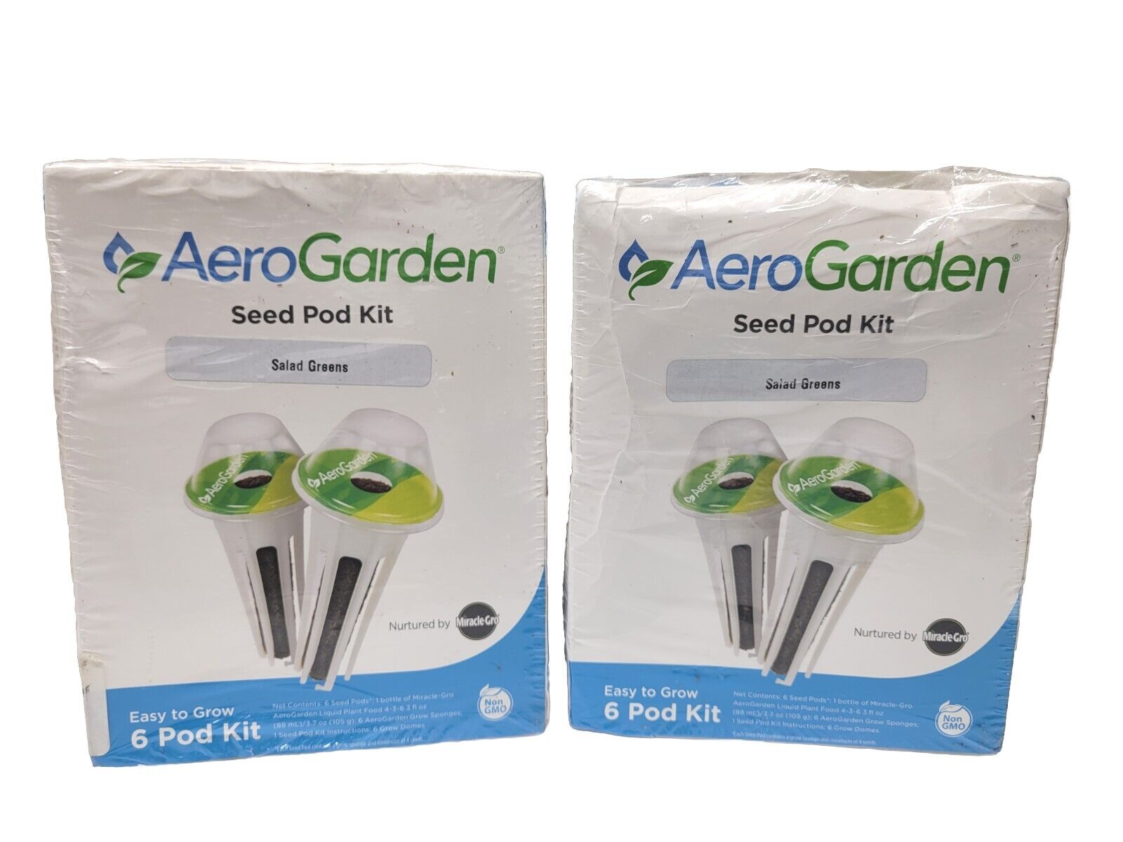 2 Pack AeroGarden Salad Greens 6 Seed Pod Kit Total 12, Sell By 4/30/2024 NEW
