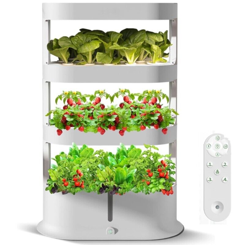 48 Pots 3 layers Hydroponics Growing System Automatic with LED Grow Lights&Pump