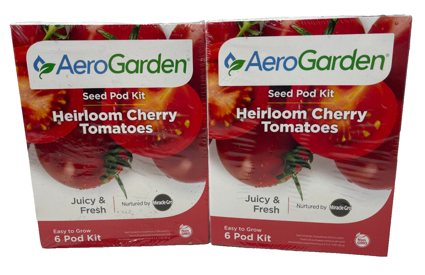 Lot of 2 ~ AeroGarden Red Heirloom Cherry Tomato Seed Pod Kit, 6-Pods each