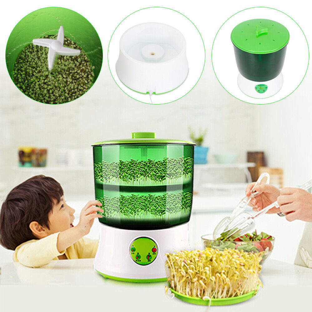 Bean Sprouts Machine Automatic Sprouts Growing Kit 2 Layers Auto Household Bean