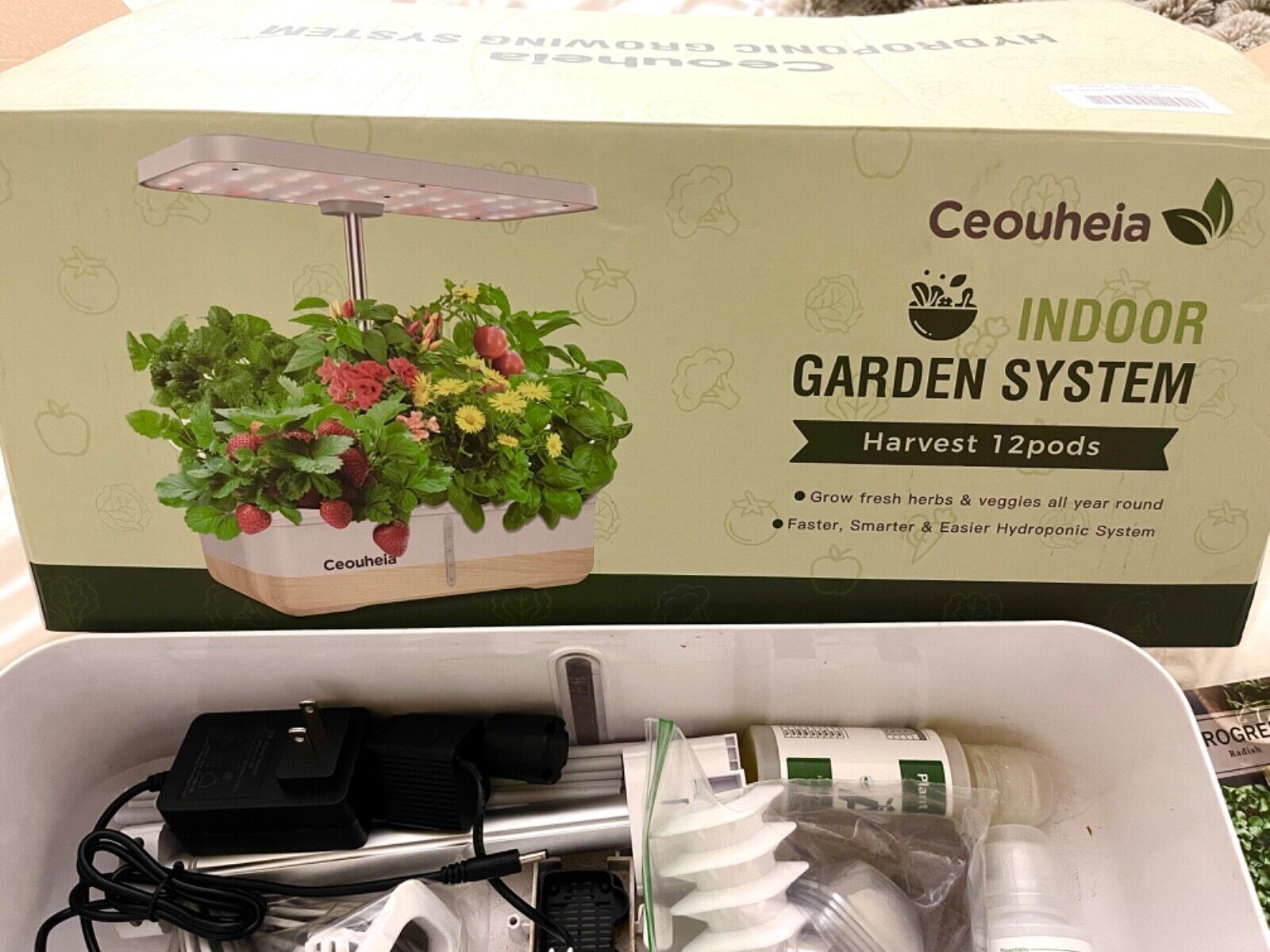 **Hydroponics Growing System Indoor Garden Kit + Organic Seeds**