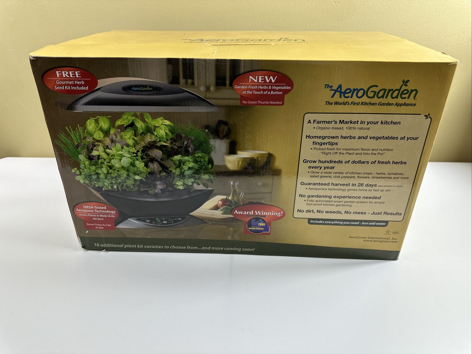 AeroGarden 7-Pod Hydroponic Indoor Growing Garden - Model 100710-BLK - NEW Open