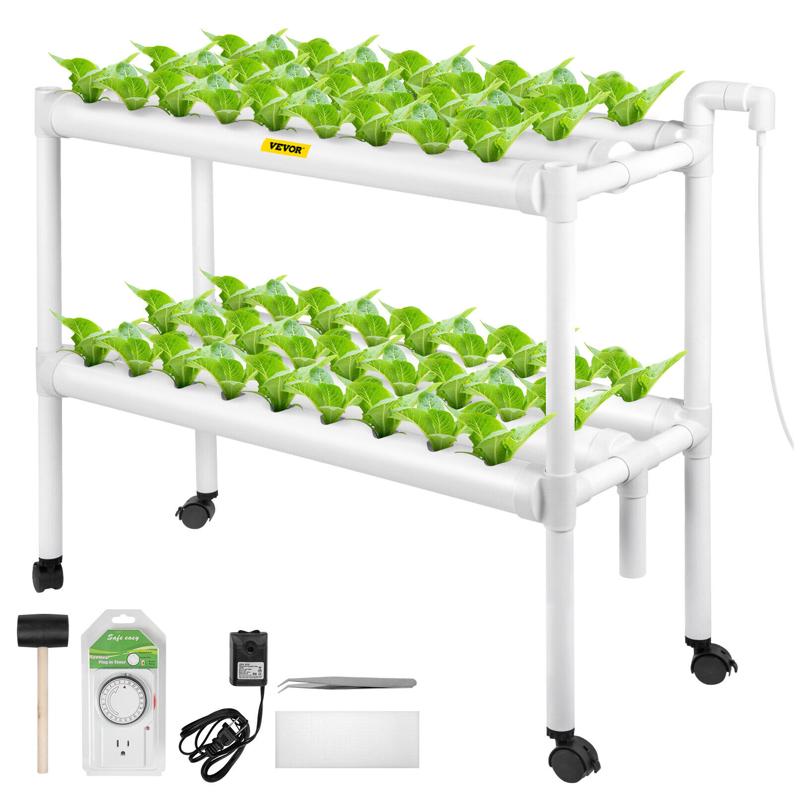 VEVOR Hydroponic Site Grow Kit Hydroponics System 54 Plant Sites with Timer