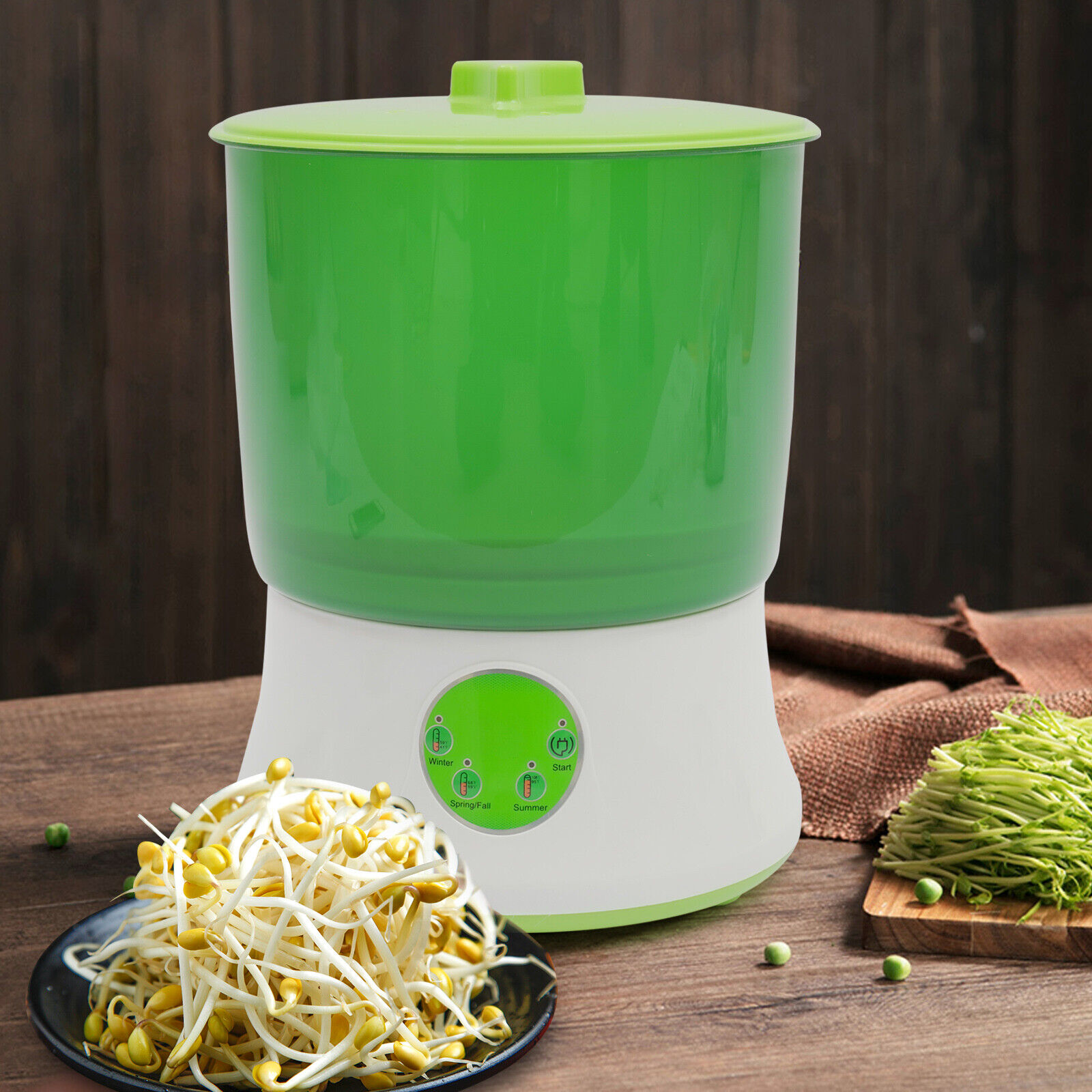 Bean Sprouts Machine 2-Layer Automatic Bean Sprouter Grow Tool For Home Use USA