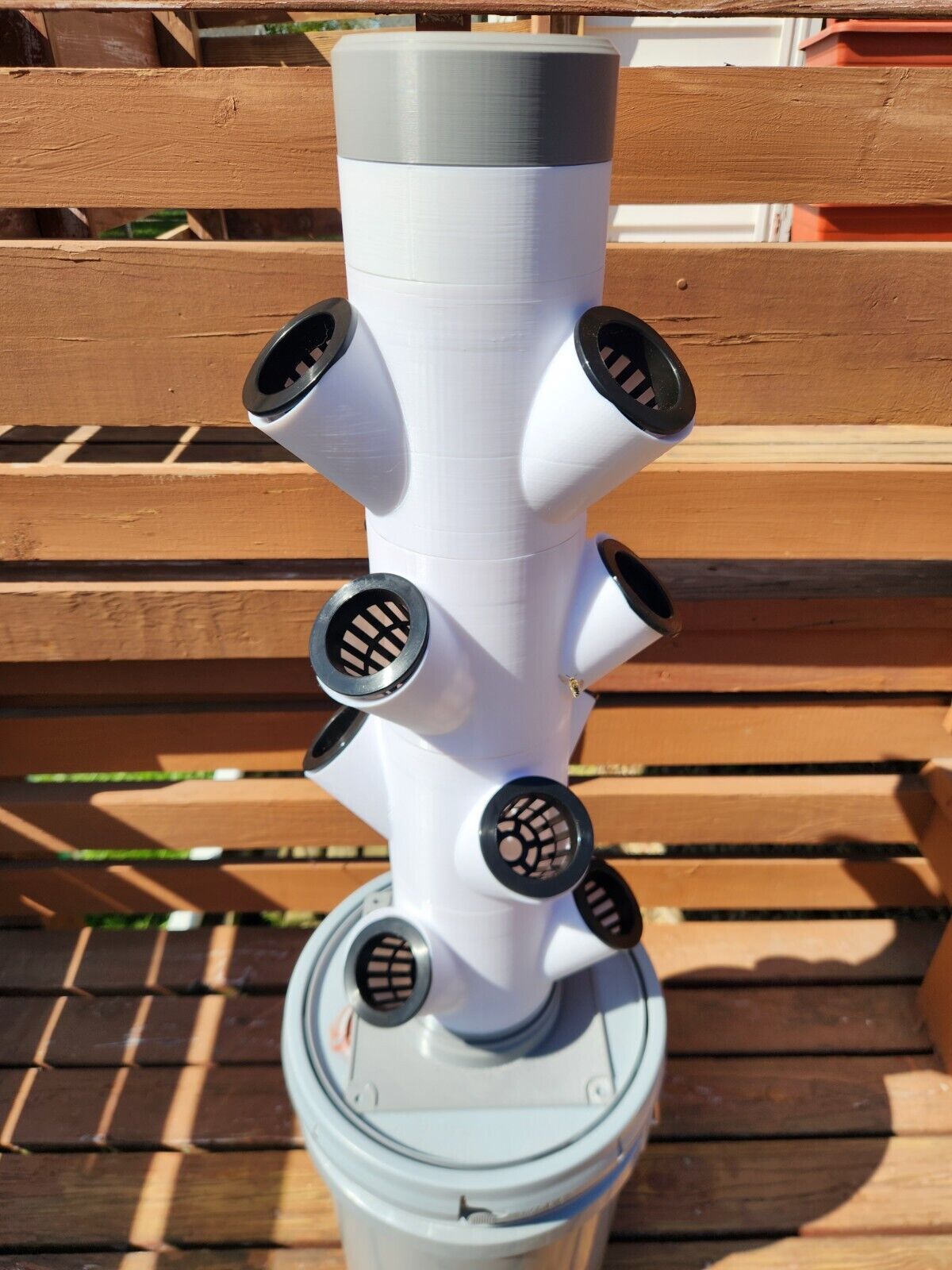 4-Stage 3D Printed Hydroponic Garden Tower Kit Indoor/Outdoor 12 Slots