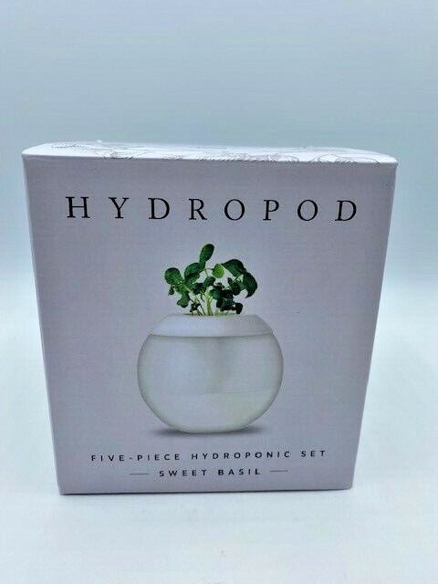 Hydropod Five Piece Hydroponic Set Sweet Basil, W & P Design, Brand New Complete