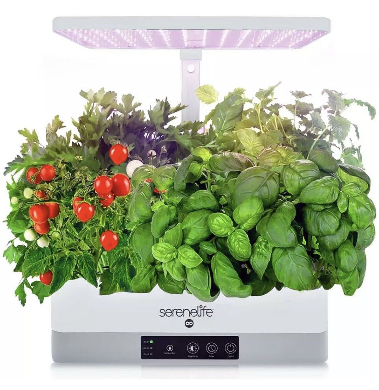 Serenelife Smart Indoor Garden-Indoor Herb Garden w/ LED Grow Lights Panel-White