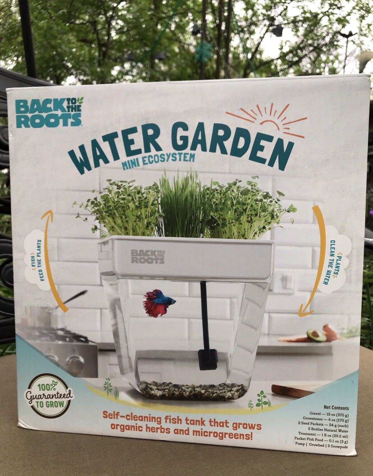 Back to the Roots Water Garden Self-Cleaning Fish Tank/Mini Aquaponic Ecosystem 