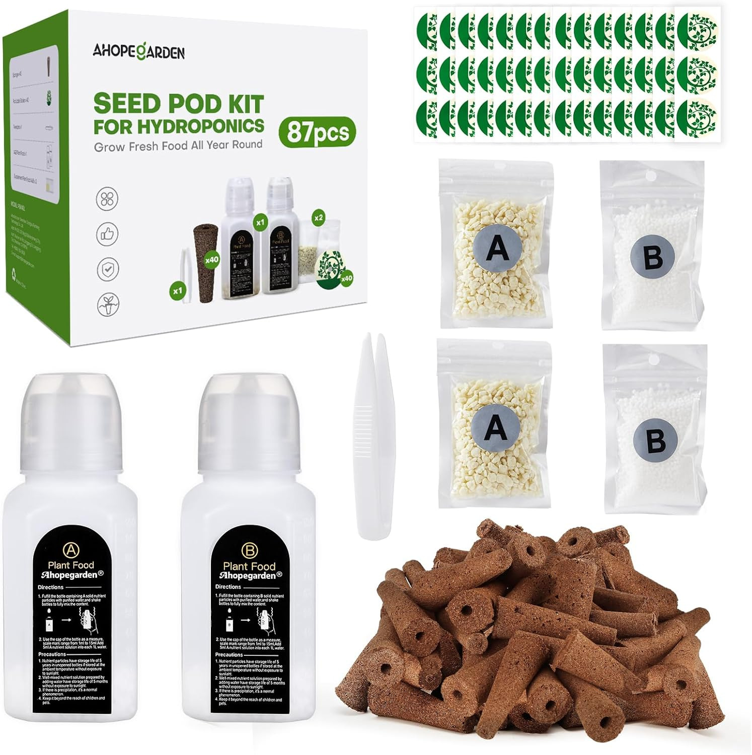87Pcs Aerogarden Compatible Seed Kit: Indoor Hydroponic Grow