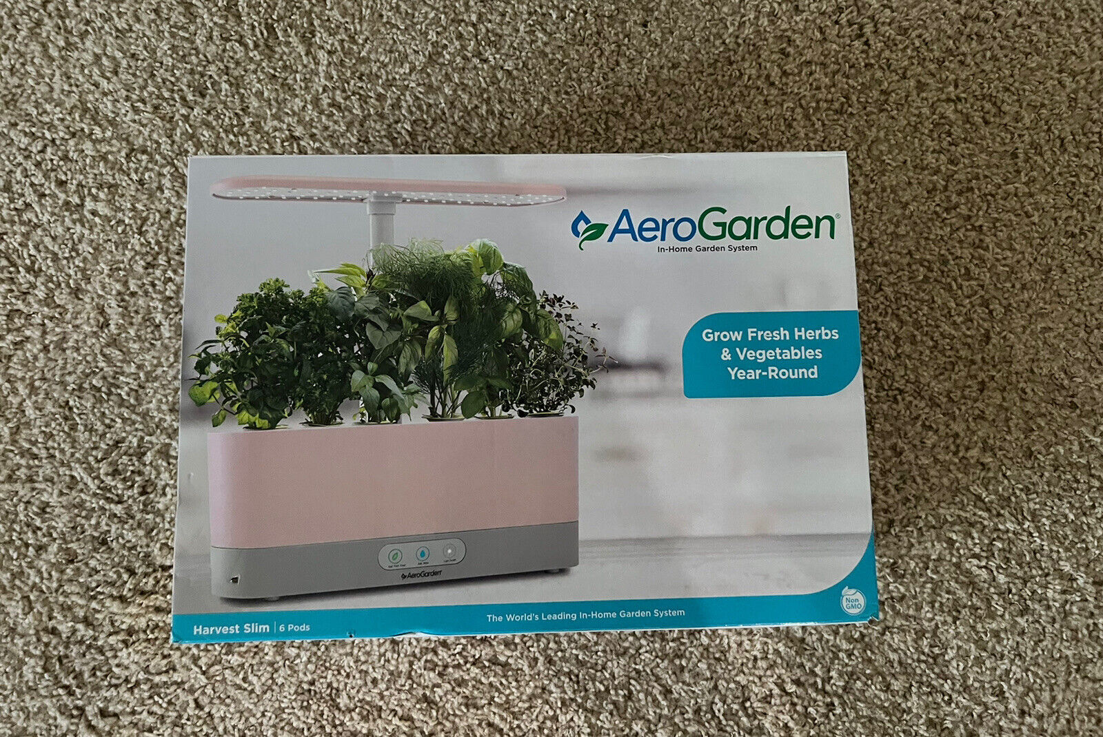 PINK AeroGarden Harvest Slim Bundle Kit Hydroponic Indoor Garden Platinum