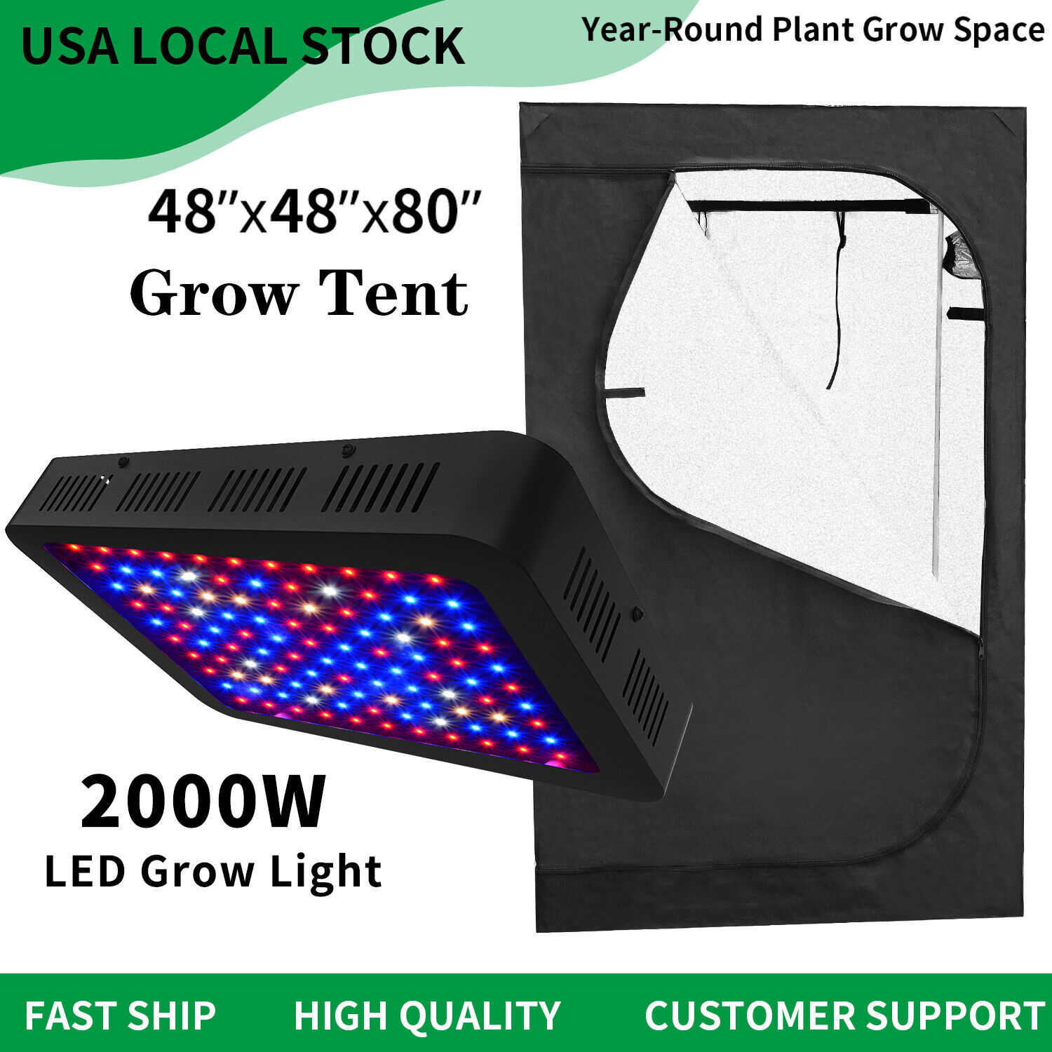 2000W LED Grow Lights Full Spectrum + 48\