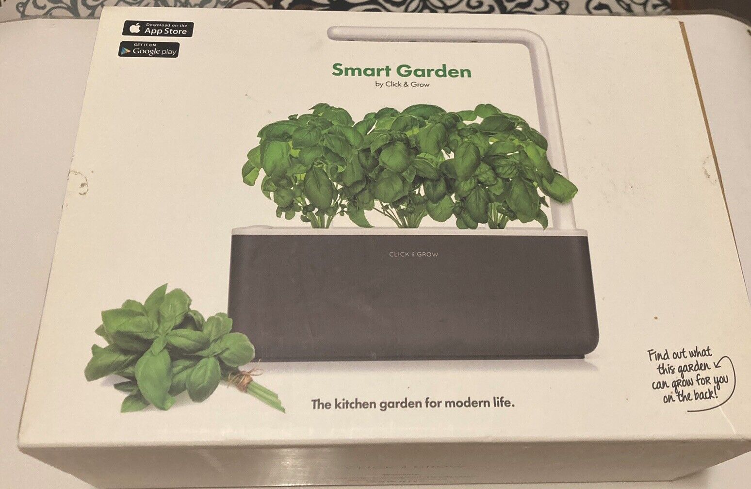 Click & Grow Indoor Herb Garden Kit with Grow Light Gray