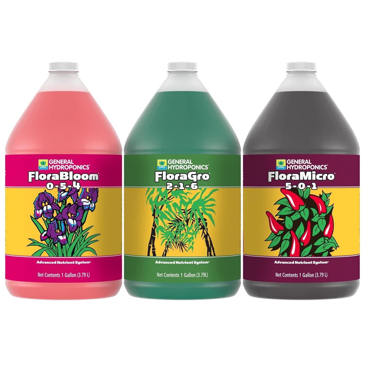 General Hydroponics FloraSeries Hydroponic Nutrient Fertilizer System with
