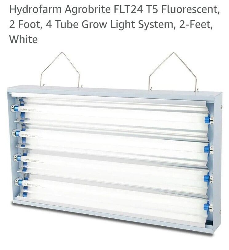 Hydrofarm Agrobrite FLT24 T5 Fluorescent, 2 Foot, 4 Tube Grow Light System 