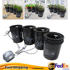 4 Bucket 5 Gal DWC Hydroponic Grow System w/ Top Drip Kit Planter + Air Pump 15W picture