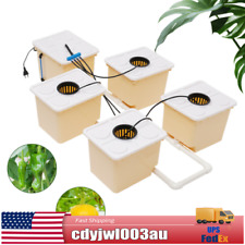 Hydroponics Drip Growing System 5 Sites Dutch Buckets w/Lids + Submerged Pump US picture