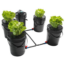 Set of 5 Deep Water Culture DWC Hydroponic Grow System Kit 5 Gallon Round Bucket picture