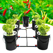 DWC 5 Gallons 6 Buckets Hydroponics Growing System Recirculating Growing Kit US picture