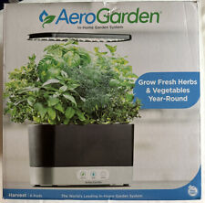 AeroGarden Harvest In Home Garden System 6 Pods Black 100690-BLK picture