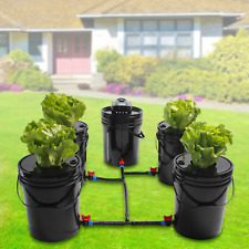 Set of 5 Deep Water Culture DWC Hydroponic Grow System Kit 5 Gallon Round Bucket picture